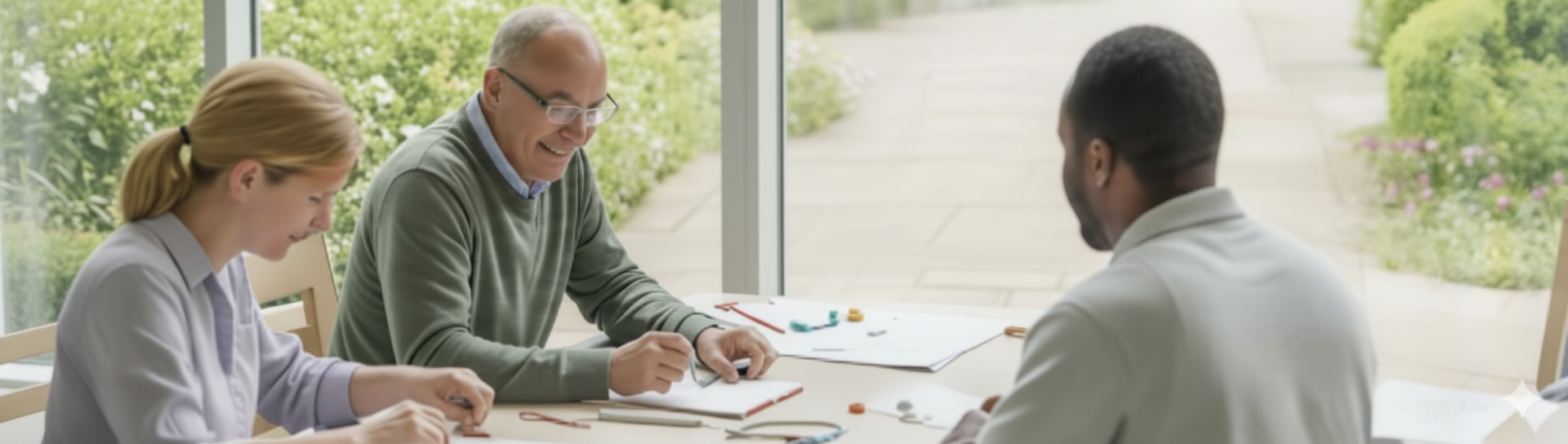 Healthcare professional talking with a patient